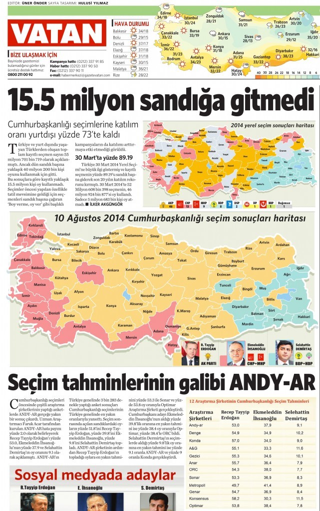 11 Ağustos 2014 - Vatan Gazetesi