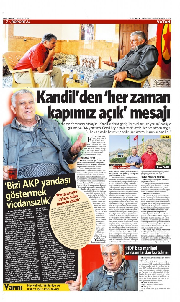 23 Ağustos 2014 - Vatan Gazetesi
