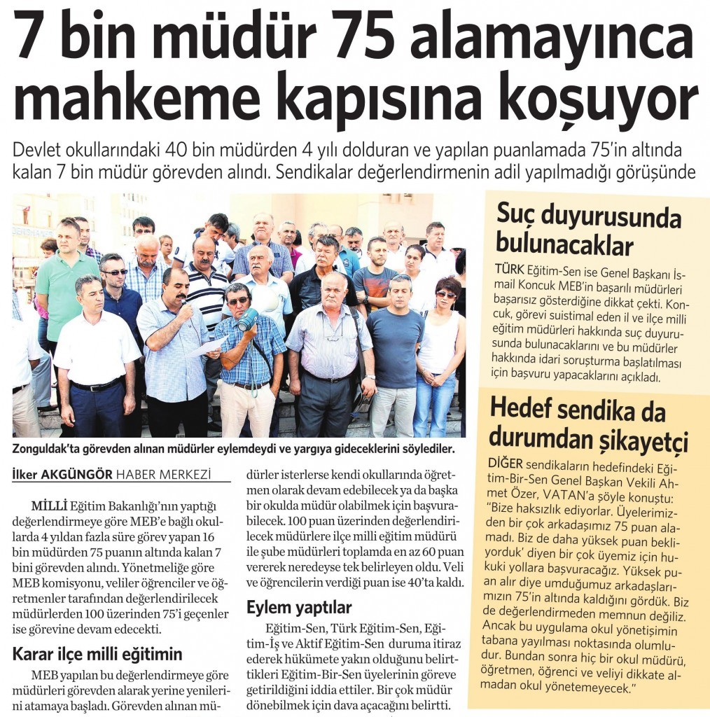 23 Ağustos 2014 - Vatan Gazetesi