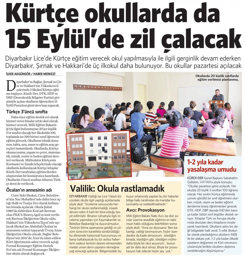 13 Eylül 2014 - Vatan Gazetesi