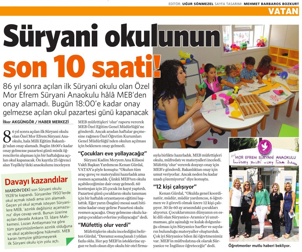 19 Eylül 2014 - Vatan Gazetesi 4. sayfa