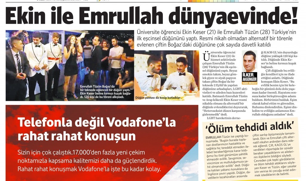 25 Eylül 2014 - Vatan Gazetesi 3. sayfa