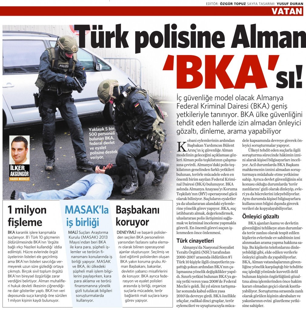 15 Ekim 2014 - Vatan Gazetesi 16. sayfa