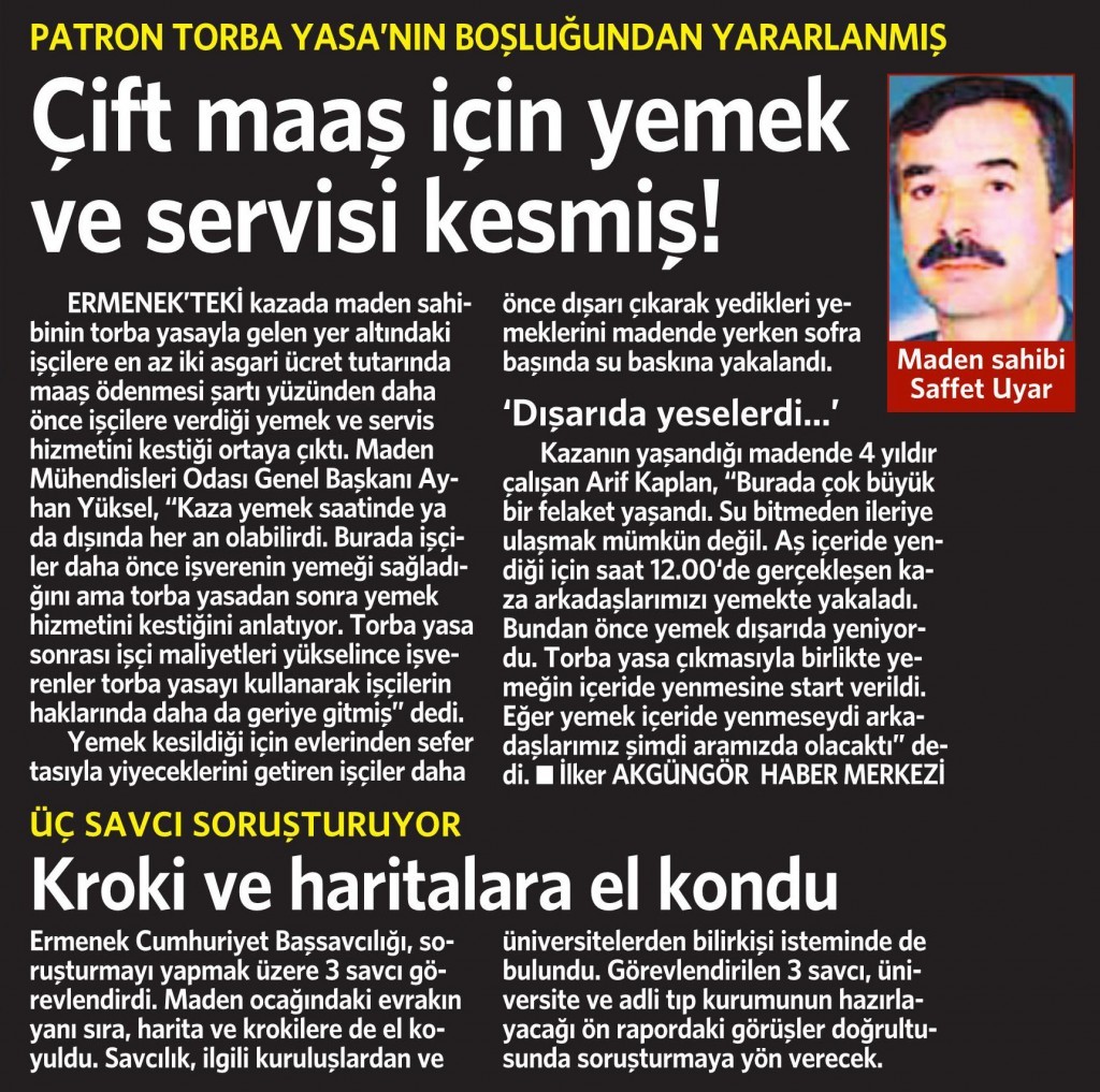 30 Ekim 2014 Vatan Gazetesi 12. sayfa