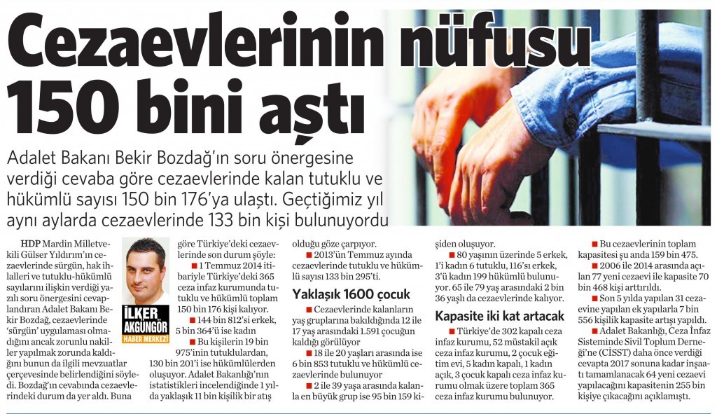 13 Kasım 2014 Vatan Gazetesi 16. sayfa