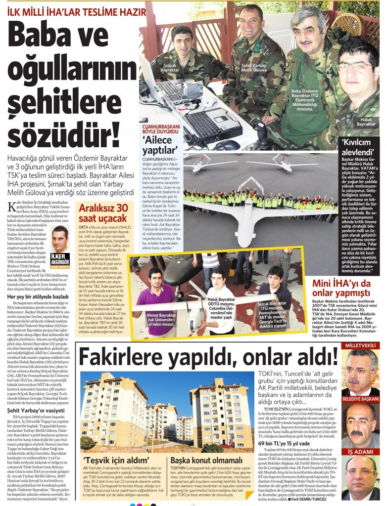 14 Kasım 2014 Vatan Gazetesi 15. sayfa