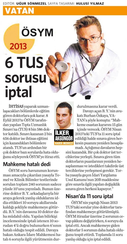 2 Aralık 2014 Vatan Gazetesi 5. sayfa