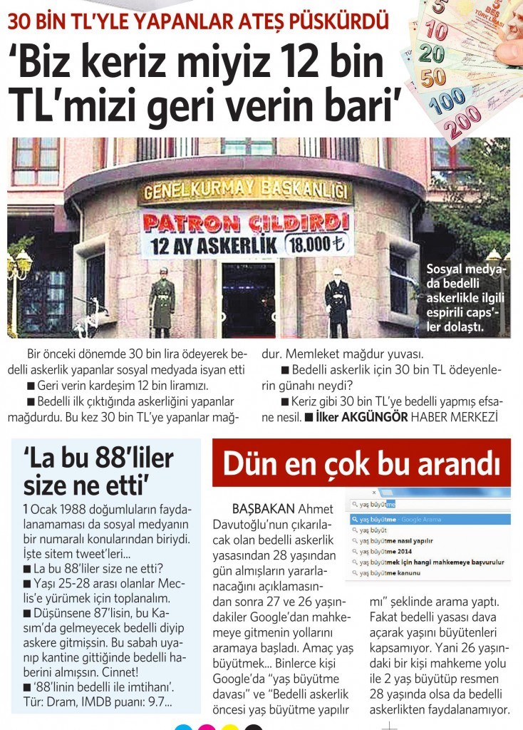 3 Aralık Vatan Gazetesi 13. sayfa