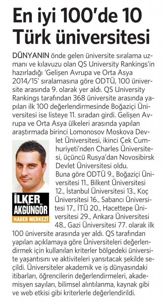 19 Aralık 2014 Vatan Gazetesi 4. sayfa