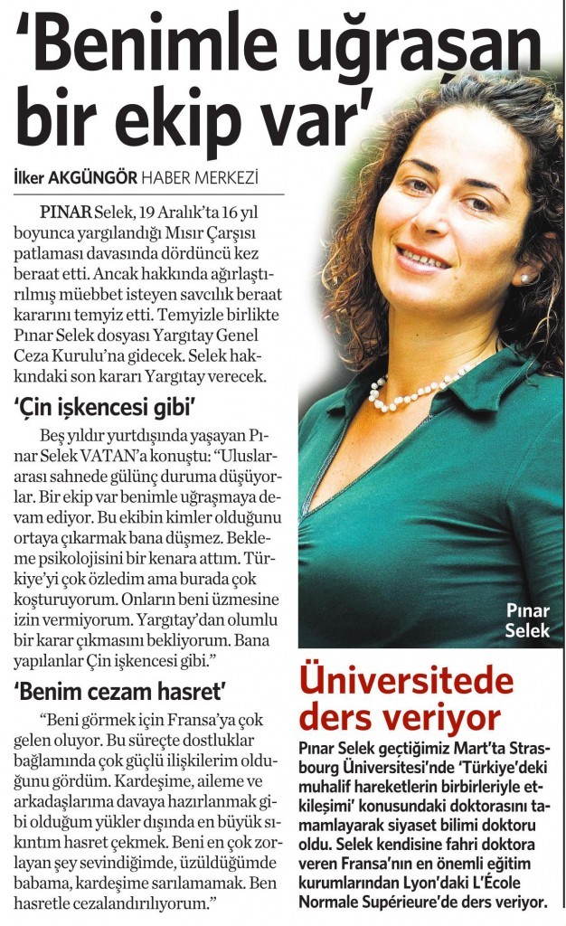 24 Aralık 2014 Vatan Gazetesi 12. sayfa