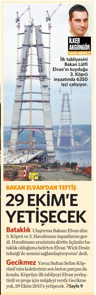 27 Aralık 2014 Vatan Gazetesi 1. sayfa