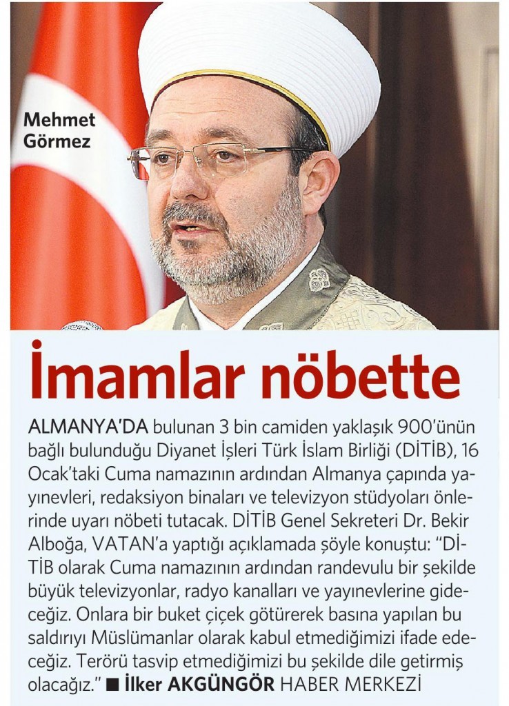 14 Ocak 2015 Vatan Gazetesi 13. sayfa