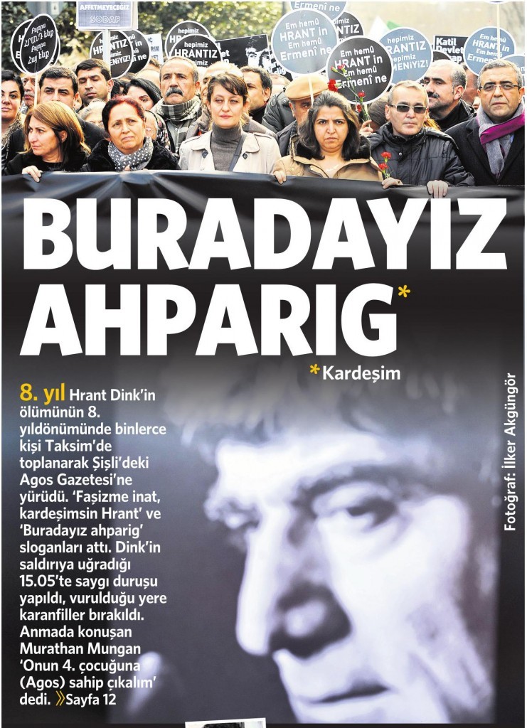 20 Ocak 2015 Vatan Gazetesi 1. sayfa