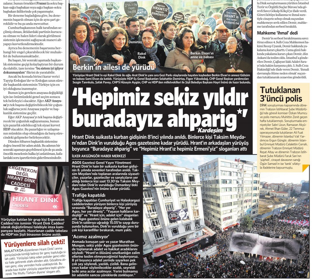 20 Ocak 2015 Vatan Gazetesi 12. sayfa