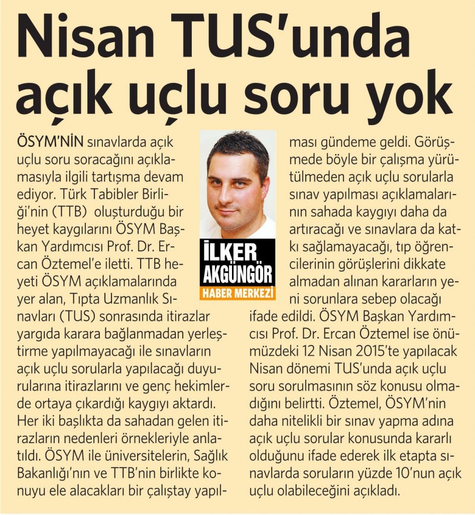 7 Şubat 2015 Vatan Gazetesi 5. sayfa