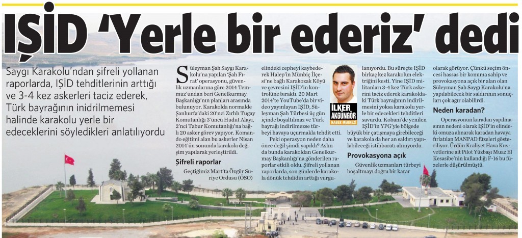 23 Şubat 2015 Vatan Gazetesi 11. sayfa