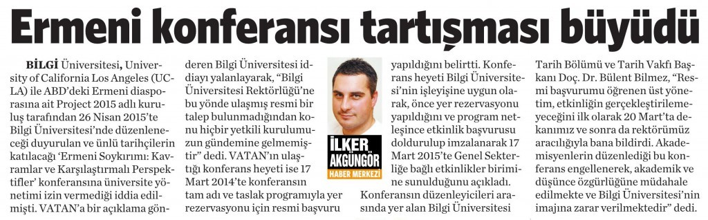 8 Nisan 2015 Vatan Gazetesi 11. sayfa