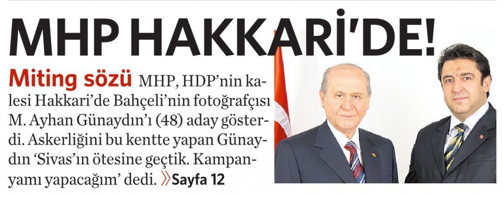 9 Nisan 2015 Vatan Gazetesi 1. sayfa