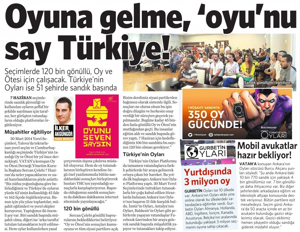 21 Nisan 2015 Vatan Gazetesi 15. sayfa