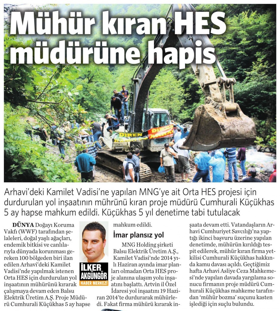 25 Mayıs 2015 Vatan Gazetesi 3. sayfa