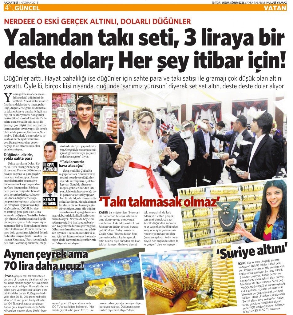 1 Haziran 2015 Vatan Gazetesi 4. sayfa