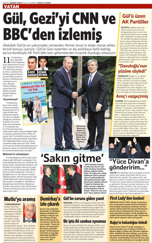 15 Haziran 2015 Vatan Gazetesi 15. sayfa