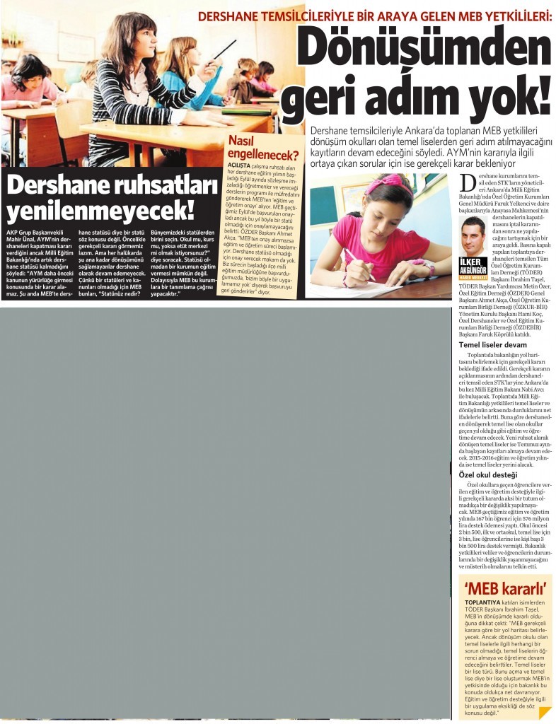 16 Temmuz 2015 Vatan Gazetesi 15. sayfa