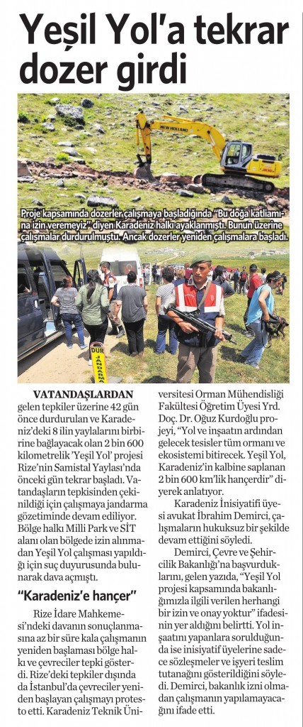 22 Ağustos 2015 Vatan Gazetesi 4. sayfa