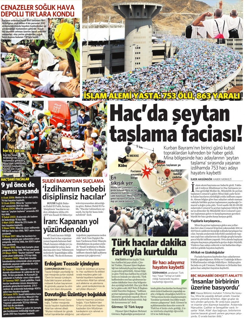 25 Eylül 2015 Vatan Gazetesi 11. sayfa