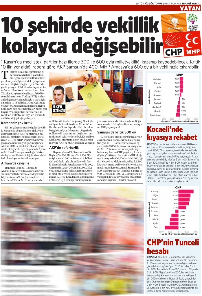 5 Ekim 2015 Vatan Gazetesi 16. sayfa