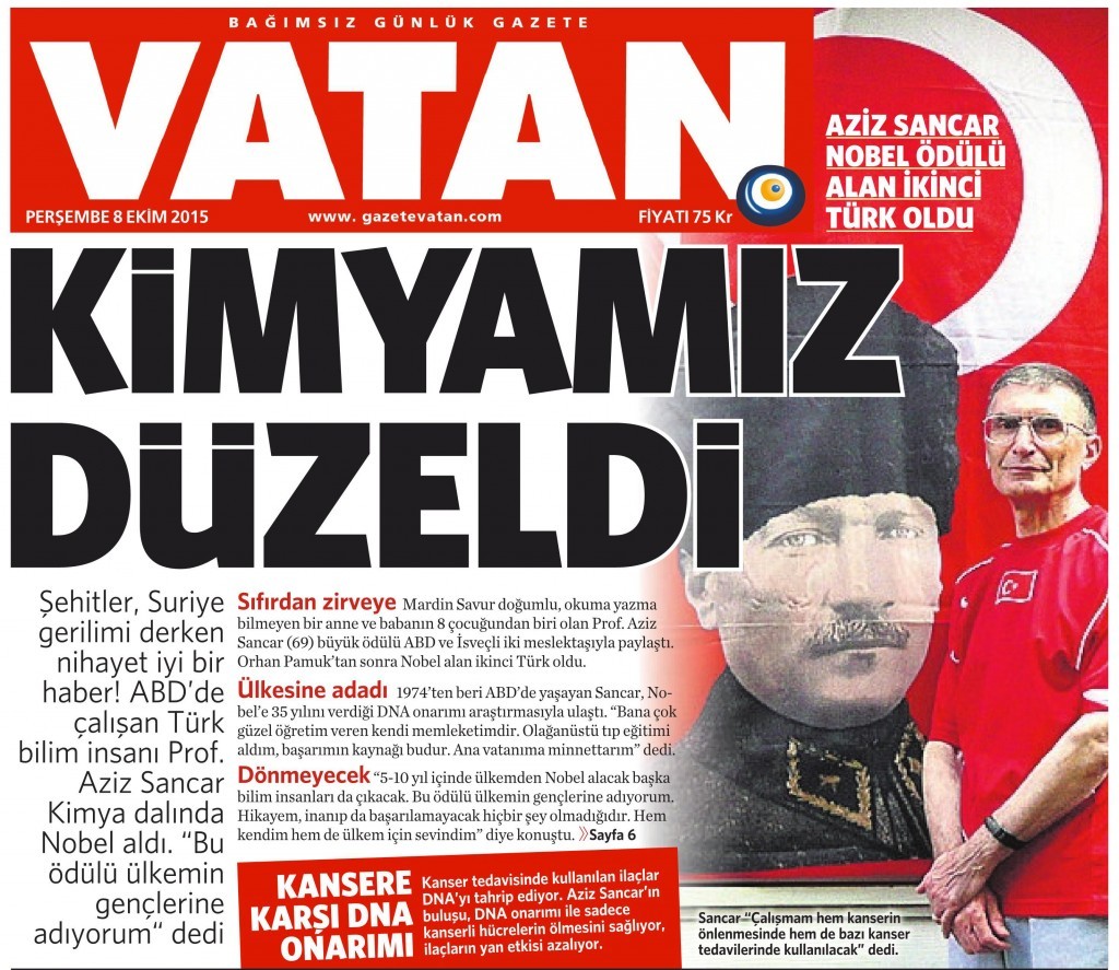 8 Ekim 2015 Vatan Gazetesi 6. sayfa