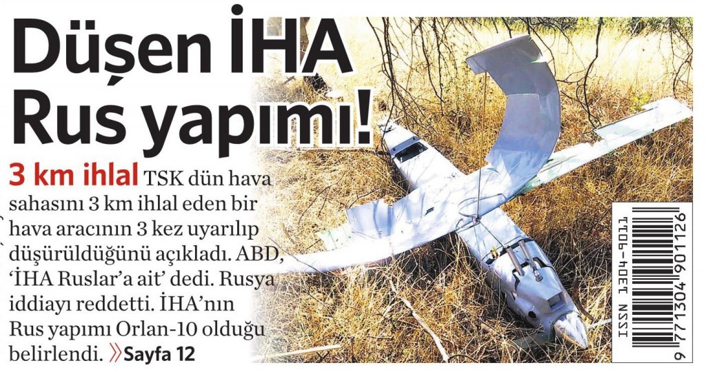 17 Ekim 2015 Vatan Gazetesi 1. sayfa