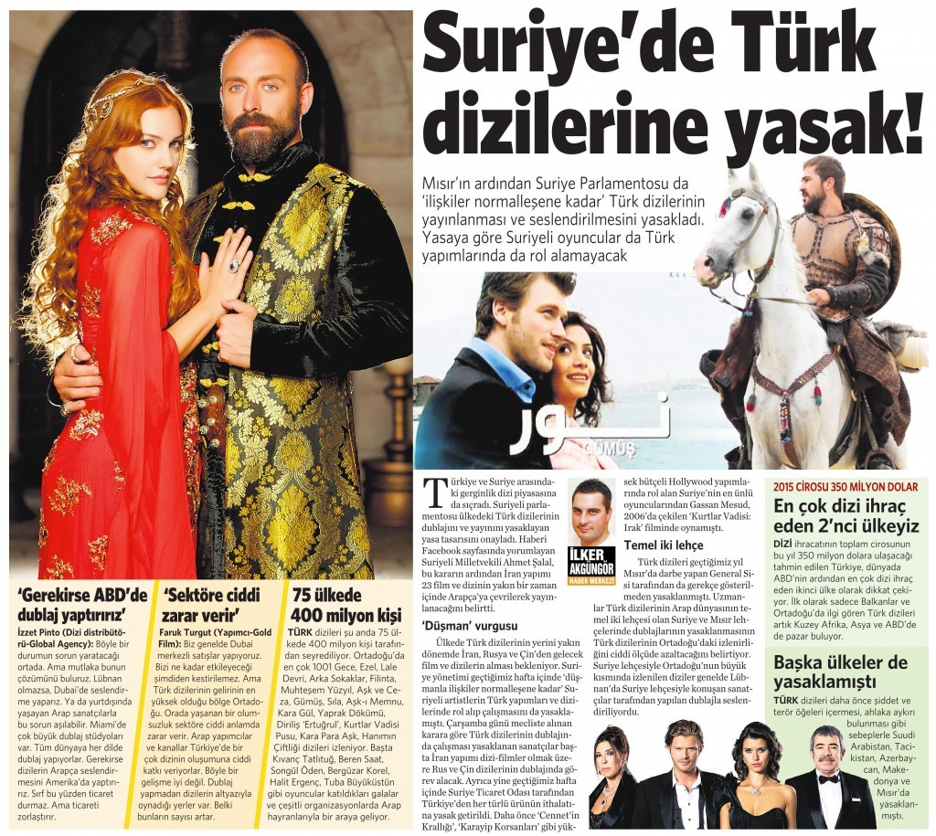 8 Kasım 2015 Vatan Gazetesi 12. sayfa