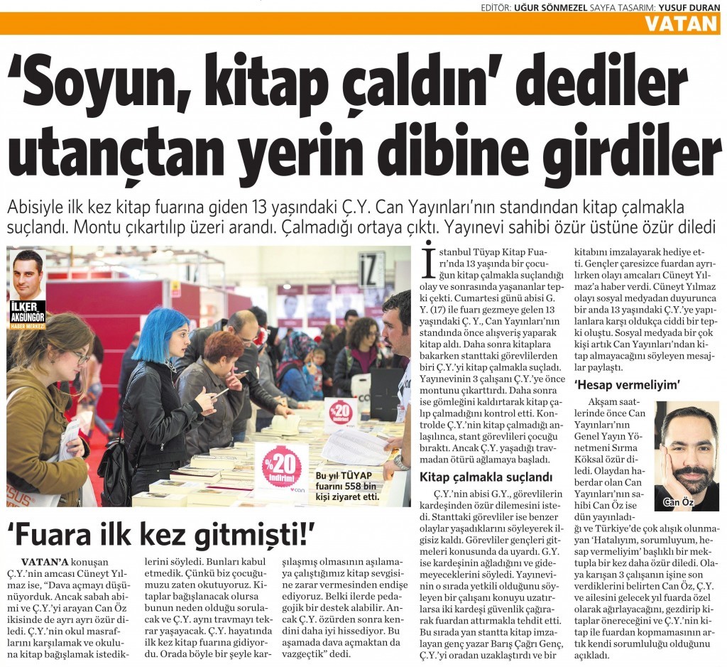 16 Kasım 2015 Vatan Gazetesi 4. sayfa