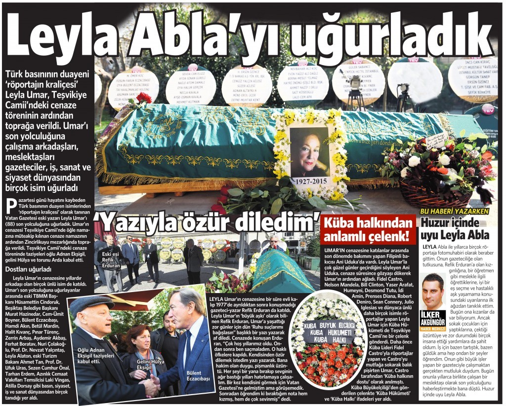 19 Kasım 2015 Vatan Gazetesi 11. sayfa