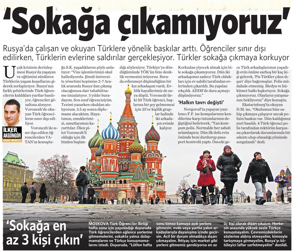 30 Kasım 2015 Vatan Gazetesi 12. sayfa