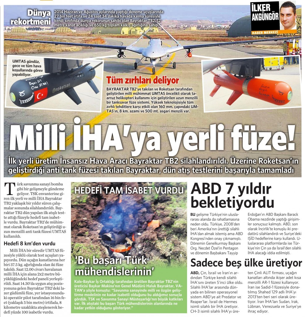 18 Aralık 2015 Vatan Gazetesi 14. sayfa