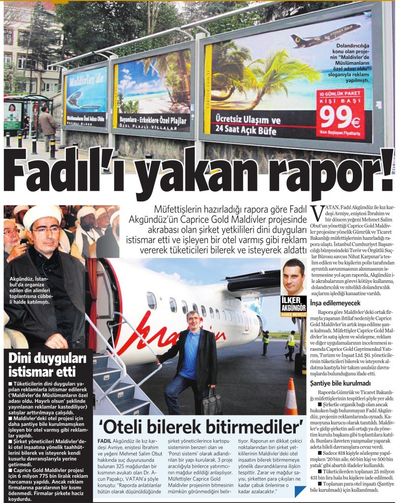 21 Aralık 2015 Vatan Gazetesi 12. sayfa