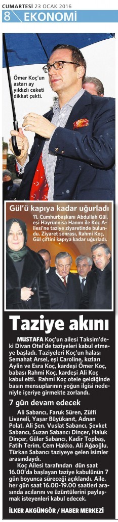 23 Ocak 2016 Vatan Gazetesi 8. sayfa