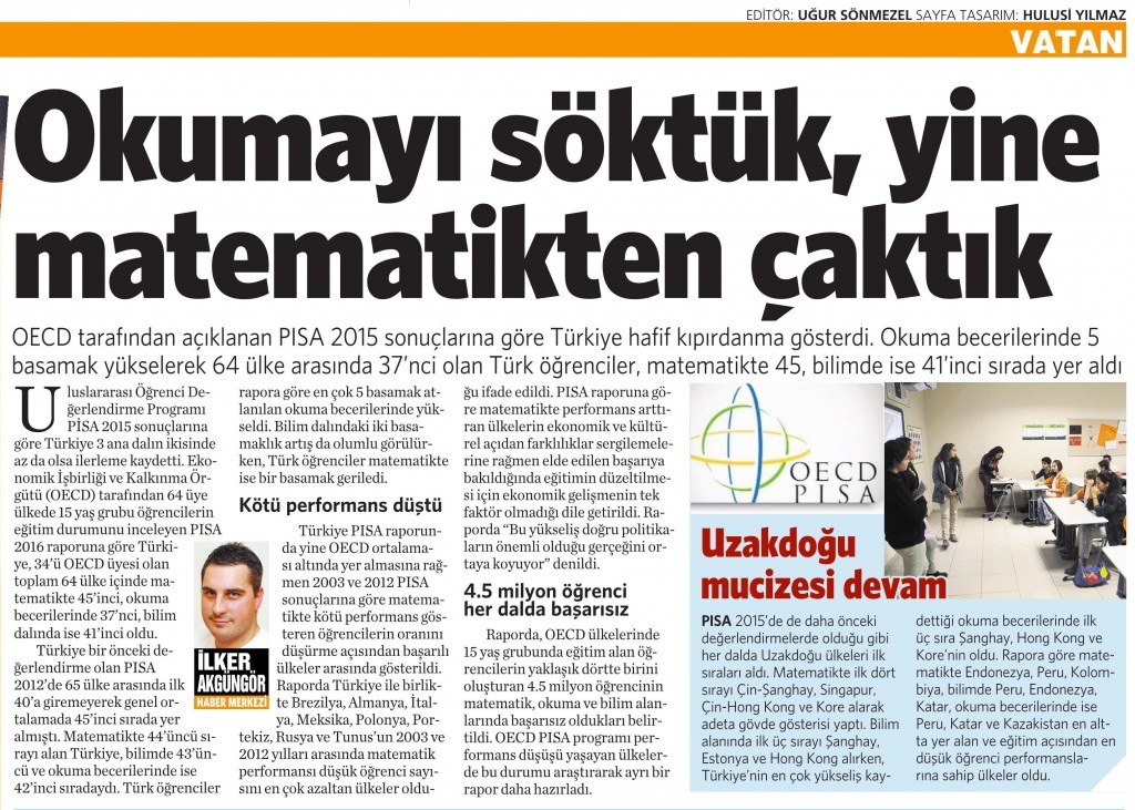 11 Şubat 2016 Vatan Gazetesi 4. sayfa