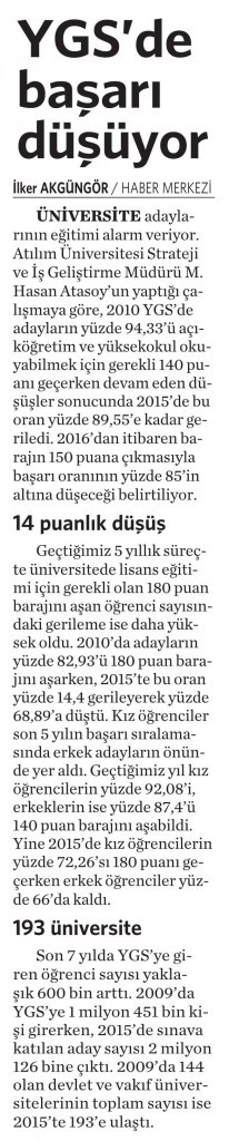 9 Mart 2016 Vatan Gazetesi 6. sayfa 