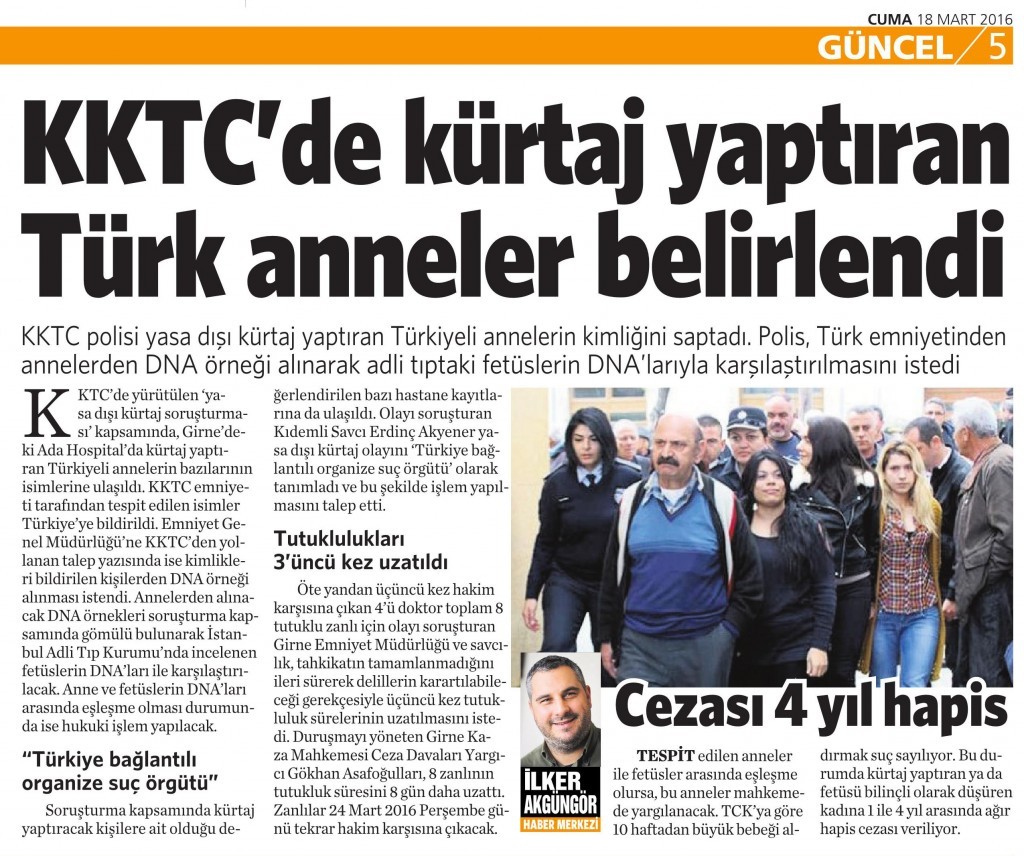 18 Mart 2016 Vatan Gazetesi 5. sayfa 