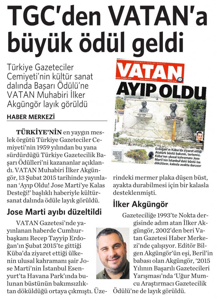 19 Mart 2016 Vatan Gazetesi 5. sayfa