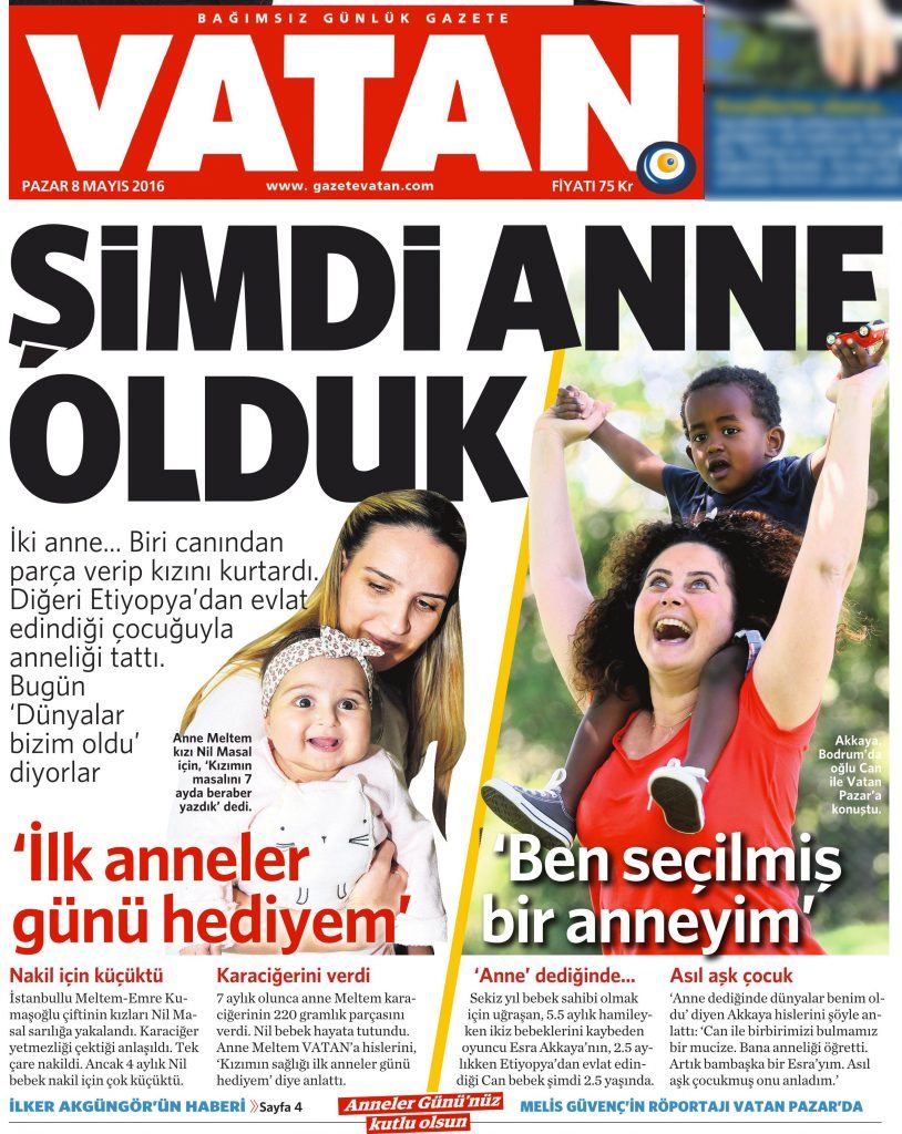 8 Mayıs 2016 Vatan Gazetesi 1. sayfa