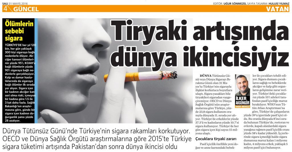 31 Mayıs 2016 Vatan Gazetesi 4. sayfa