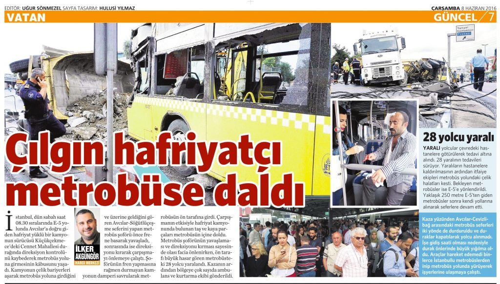 8 Haziran 2016 Vatan Gazetesi 7. sayfa