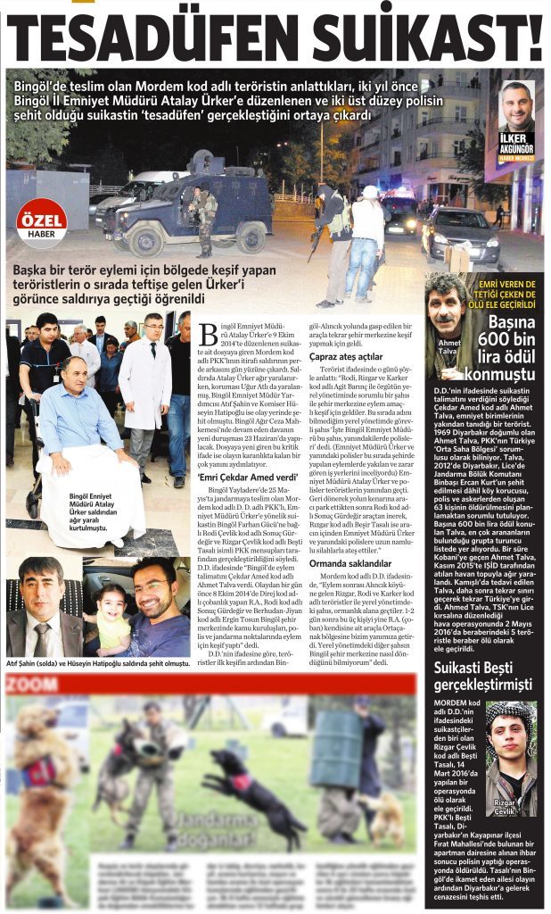 20 Haziran 2016 Vatan Gazetesi 1. sayfa