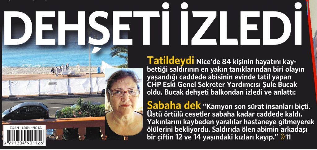 16 Temmuz 2016 Vatan Gazetesi 1. sayfa