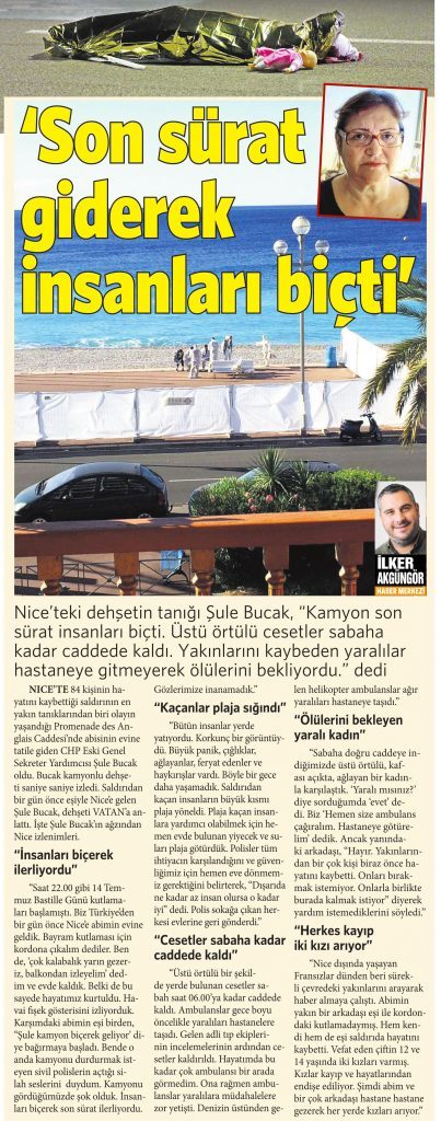 16 Temmuz 2016 Vatan Gazetesi 11. sayfa