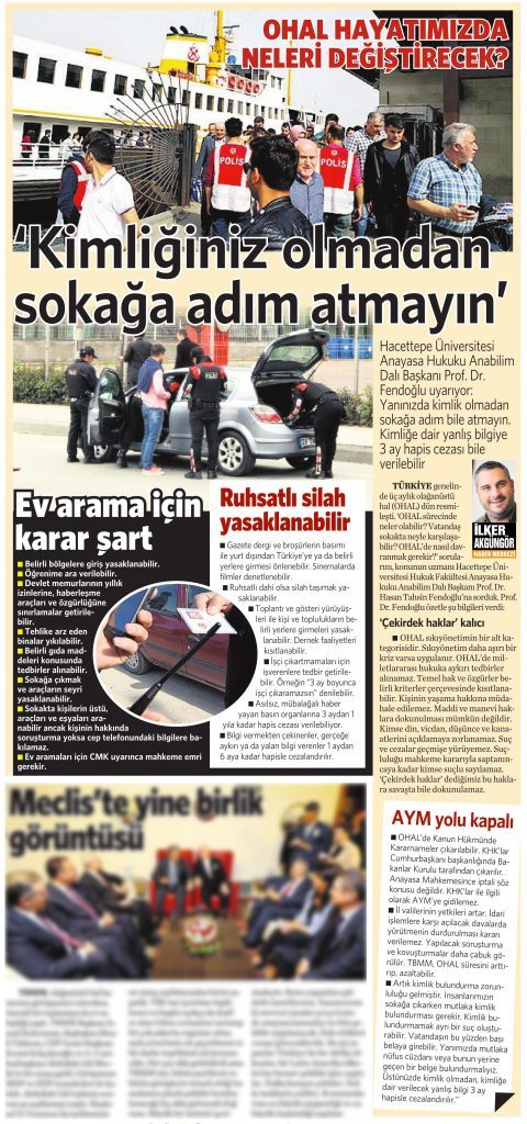 22 Temmuz 2016 Vatan Gazetesi 15. sayfa